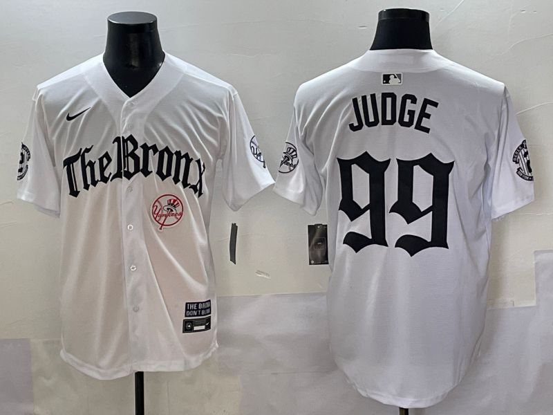 Men 2025 New York Yankees #99 Judge White Five generations Joint Name Nike MLB Jersey style 36->new york yankees->MLB Jersey